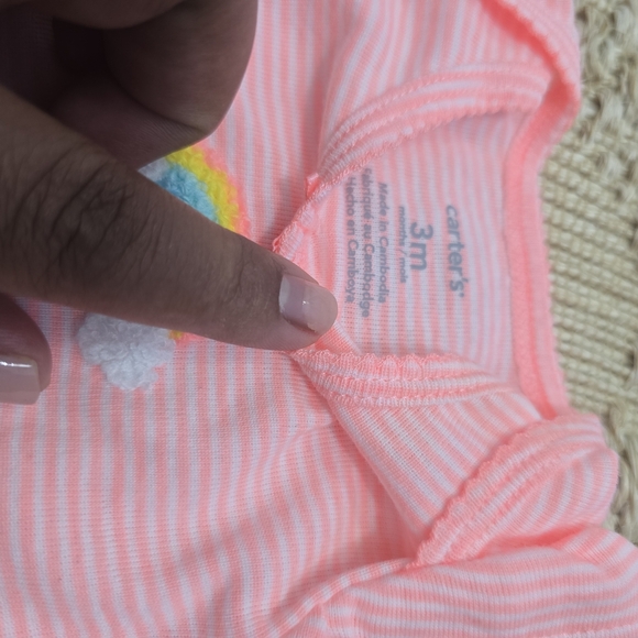 Carter's White and Neon Baby Onesie - Picture 7 of 11